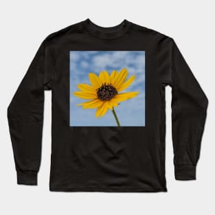 Yellow Flower with Sky and Sand Long Sleeve T-Shirt